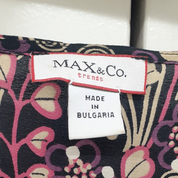 Max & Co by MaxMara Italian 100% Silk floral V-neck Dress size 6 - Picture 4 of 13